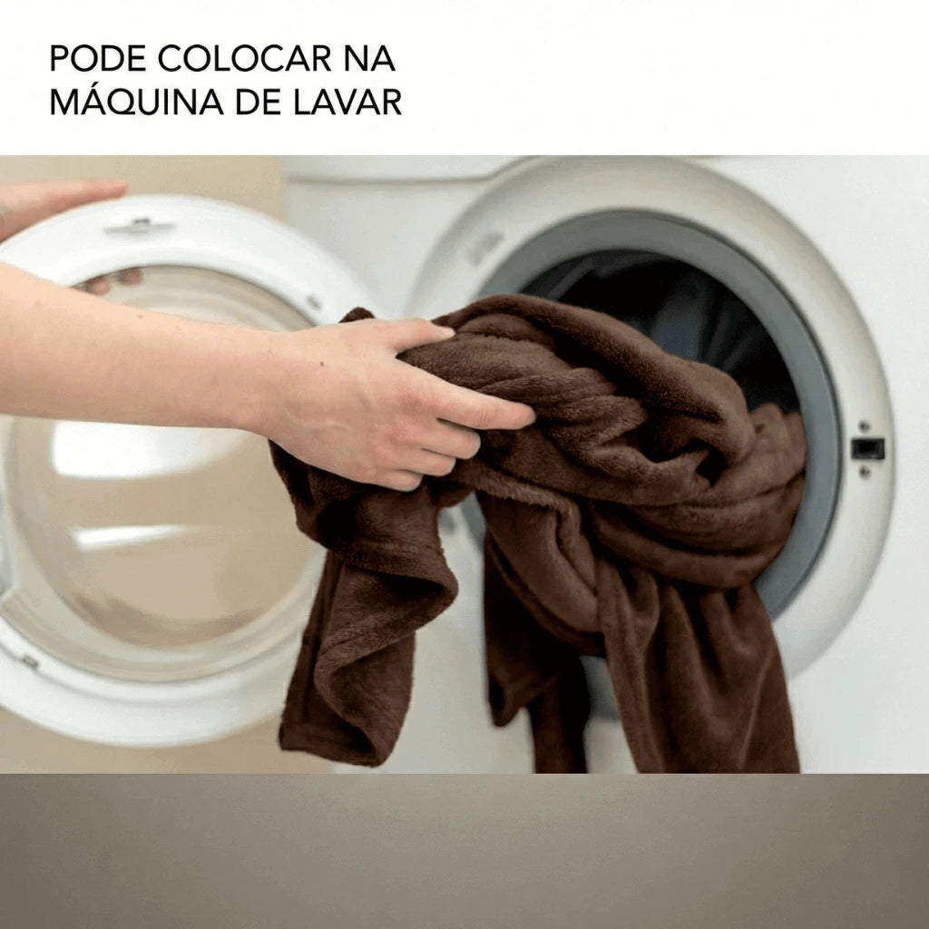 Cobertor Casal Microfibra Conforto Marrom