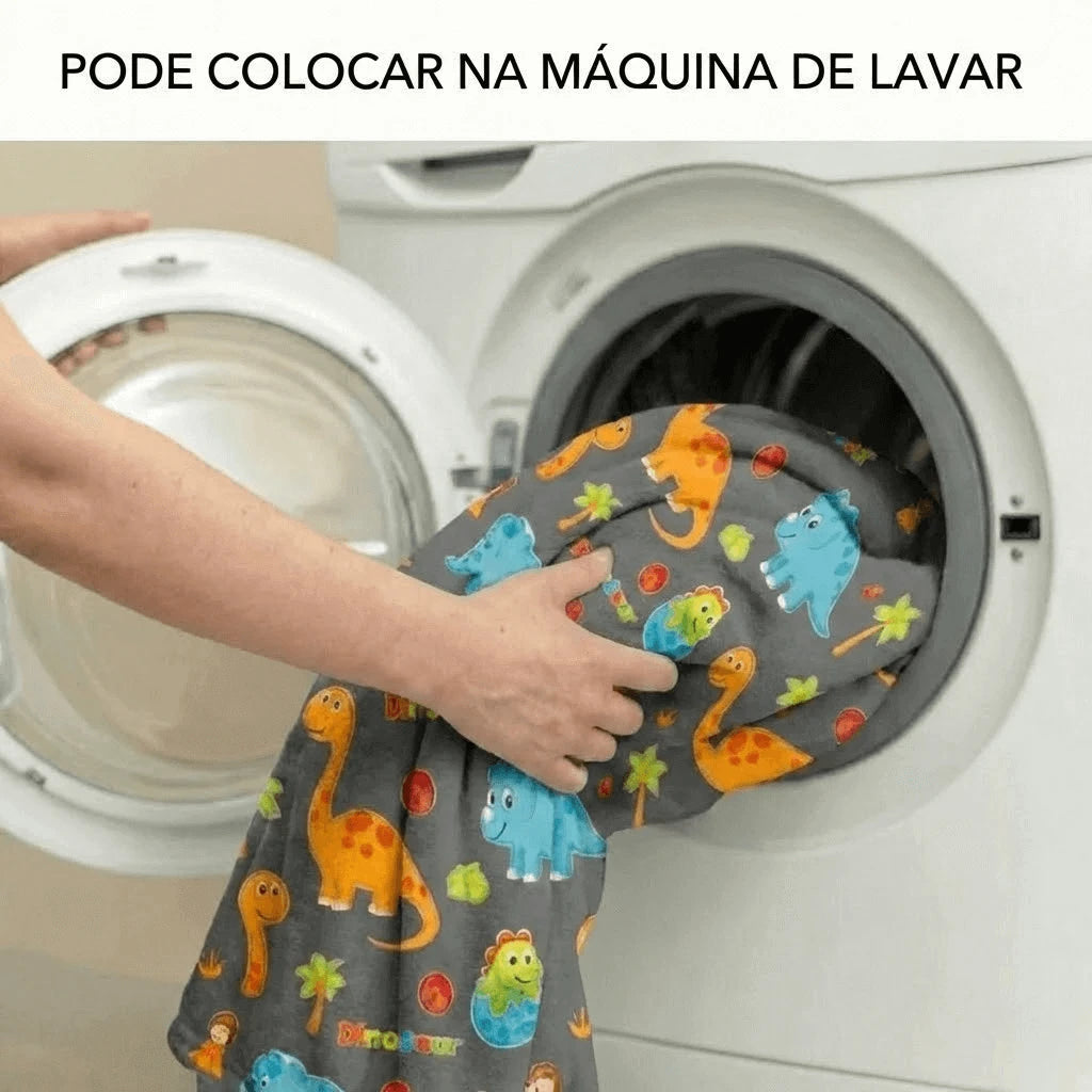 Cobertor Casal Microfibra Neon Dinossauros