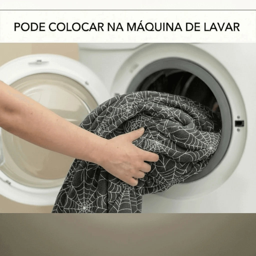 Cobertor Casal Microfibra Neon Teia de Aranha
