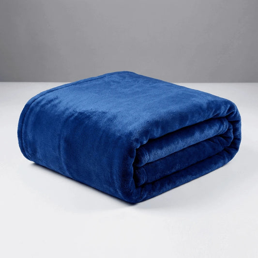 Cobertor Casal Microfibra Conforto Azul