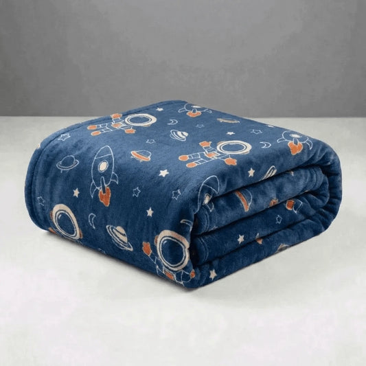 Cobertor Casal Microfibra Neon Astronauta