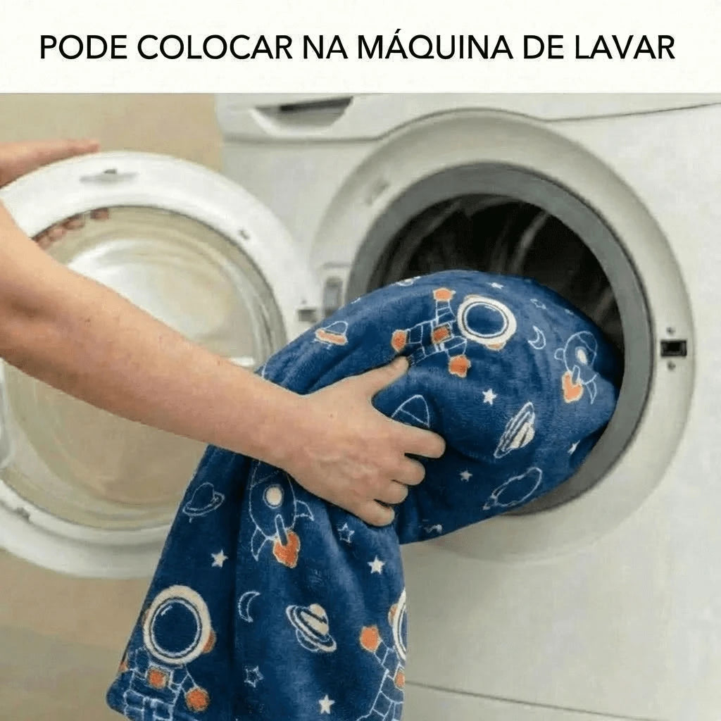 Cobertor Casal Microfibra Neon Astronauta