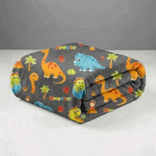 Cobertor Casal Microfibra Neon Dinossauros