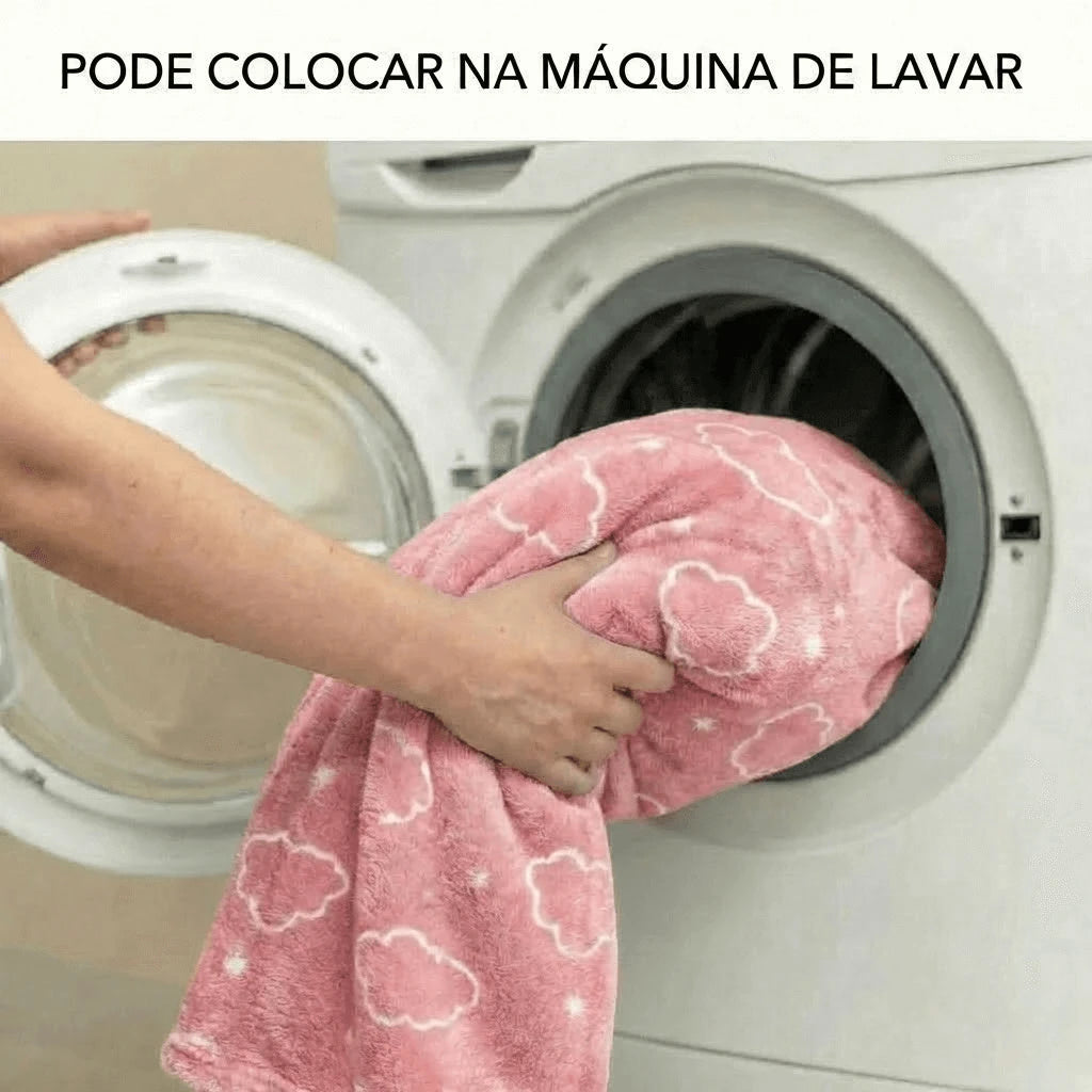 Cobertor Casal Microfibra Neon Nuvens