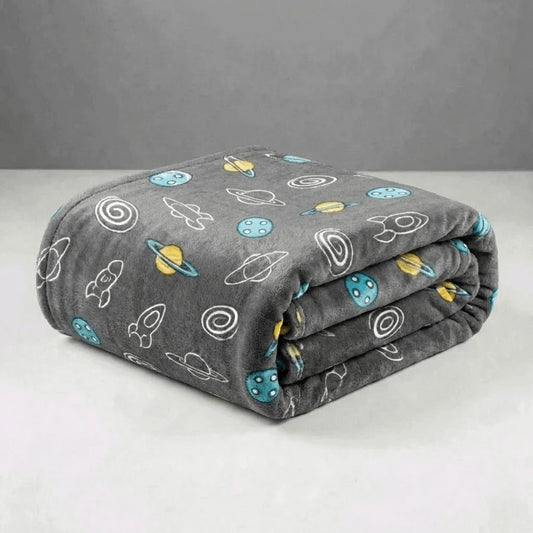 Cobertor Casal Microfibra Neon Planetas