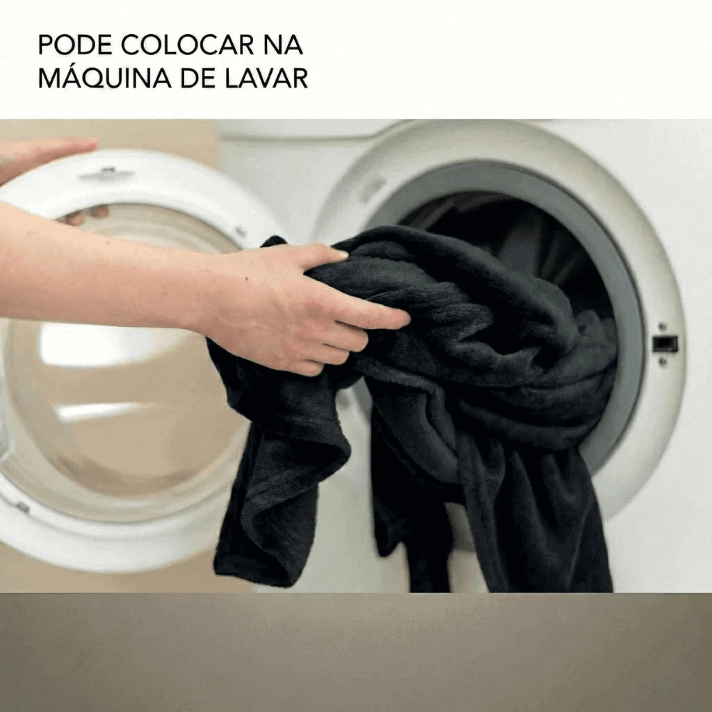 Cobertor Casal Microfibra Conforto Preto