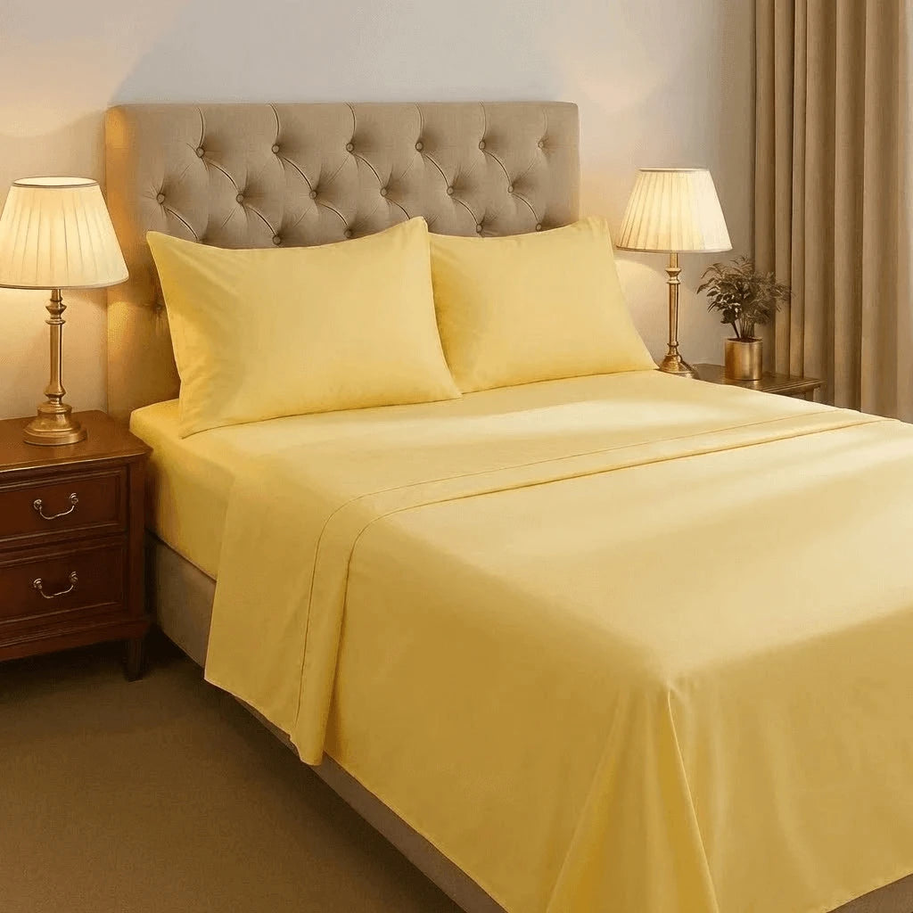 Jogo de Cama Casal 3 Peças Amarelo