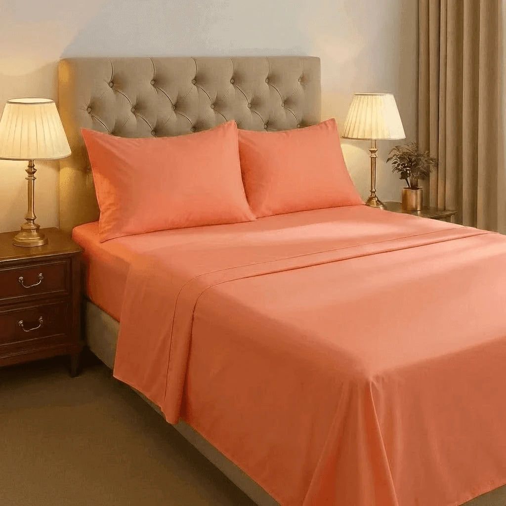 Jogo de Cama Casal 3 Peças Salmão