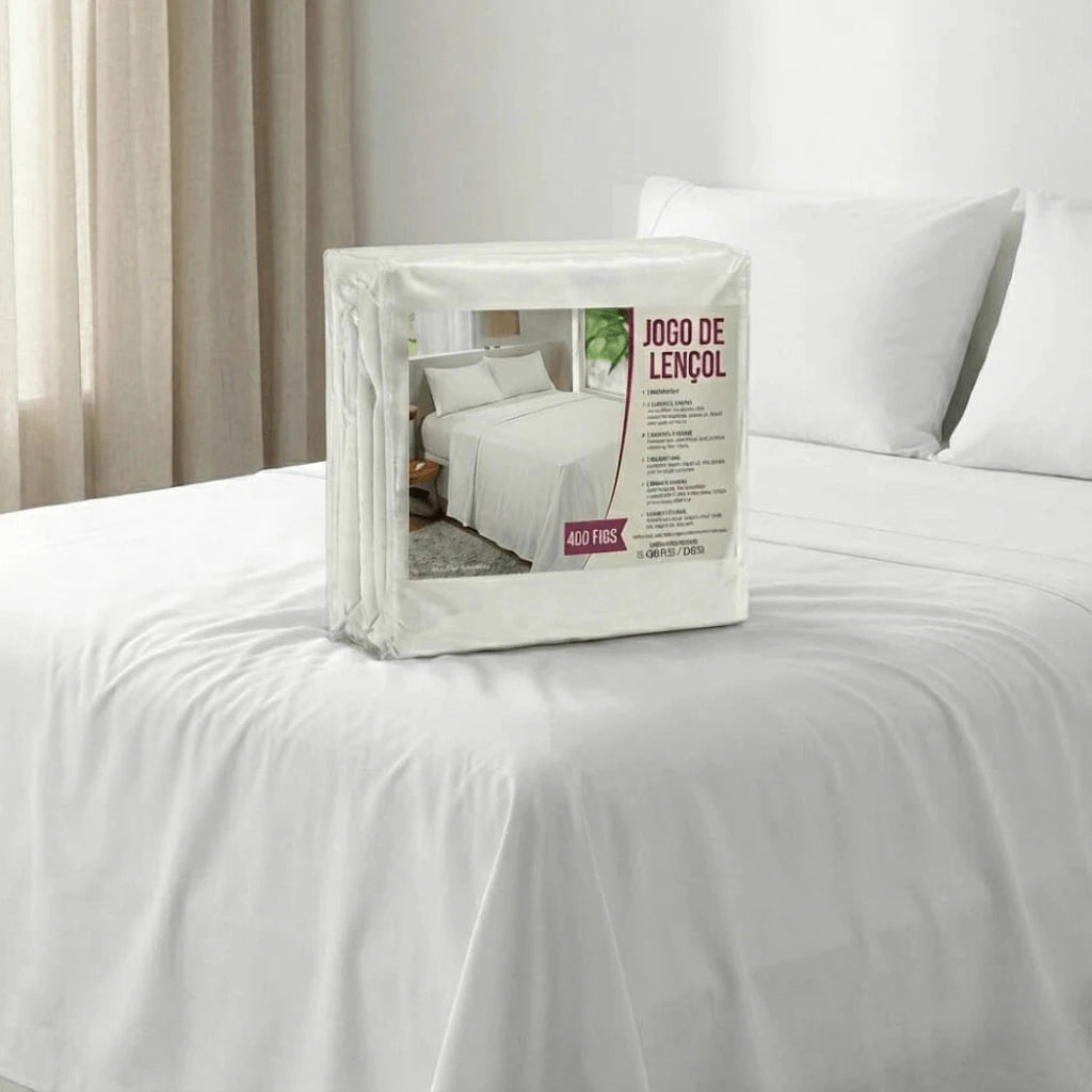 Jogo de Cama Casal 3 Peças Branco