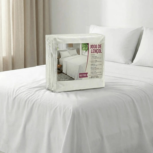 Jogo de Cama Casal 3 Peças Branco