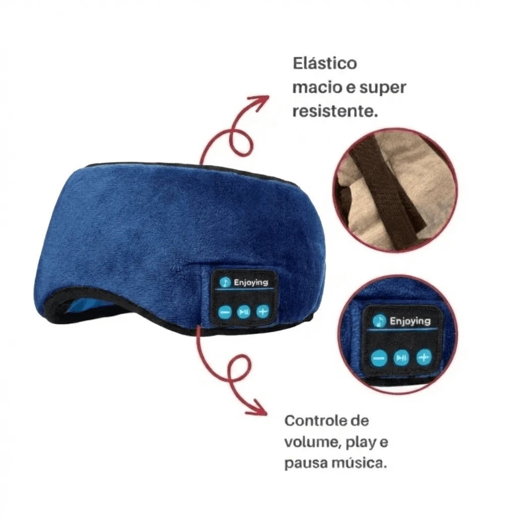 Mascara para Dormir com Bluetooth Azul