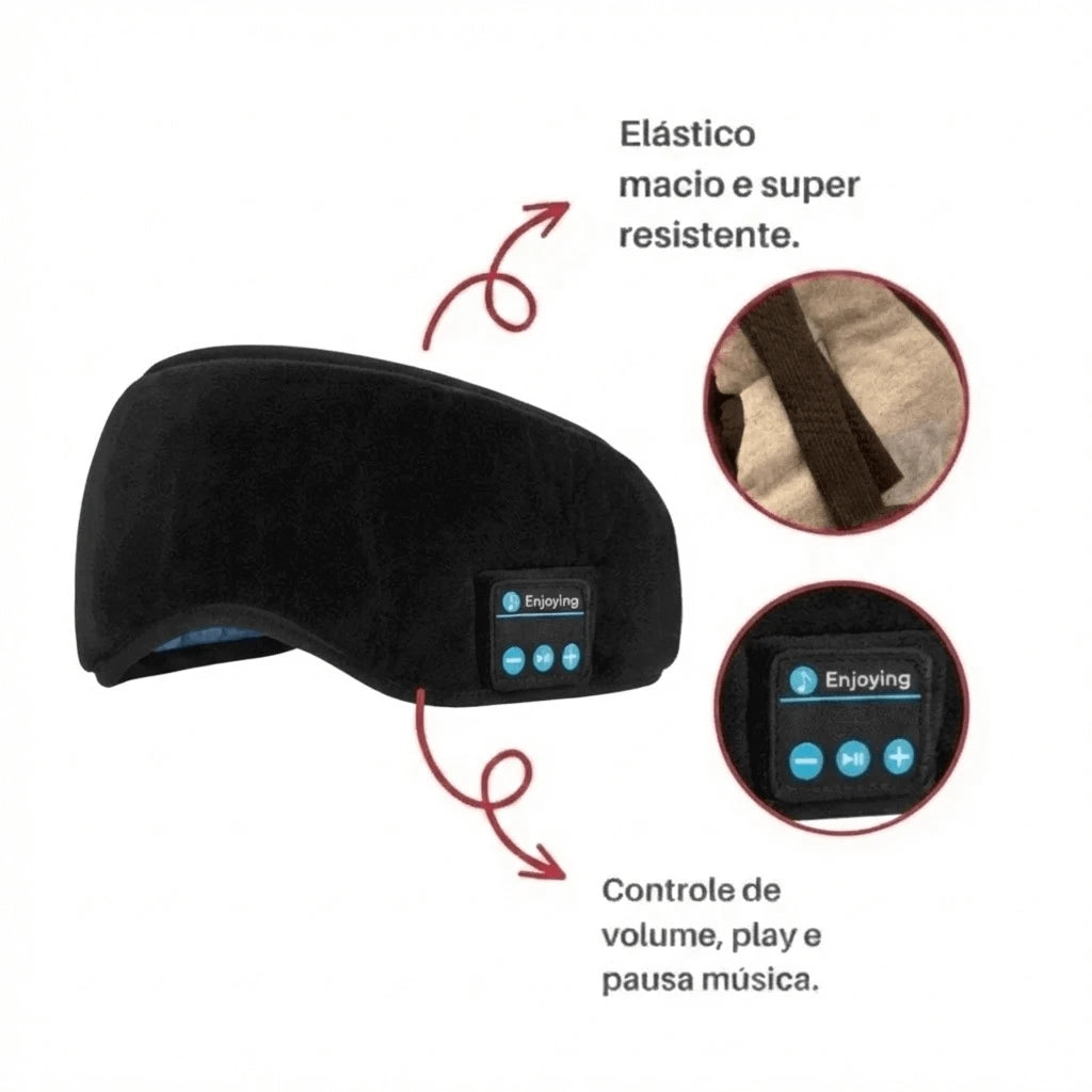 Mascara para Dormir com Bluetooth Preto
