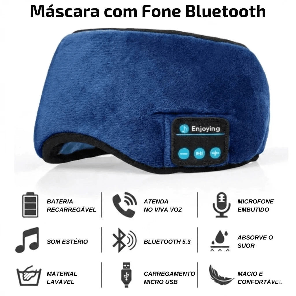 Mascara para Dormir com Bluetooth Azul