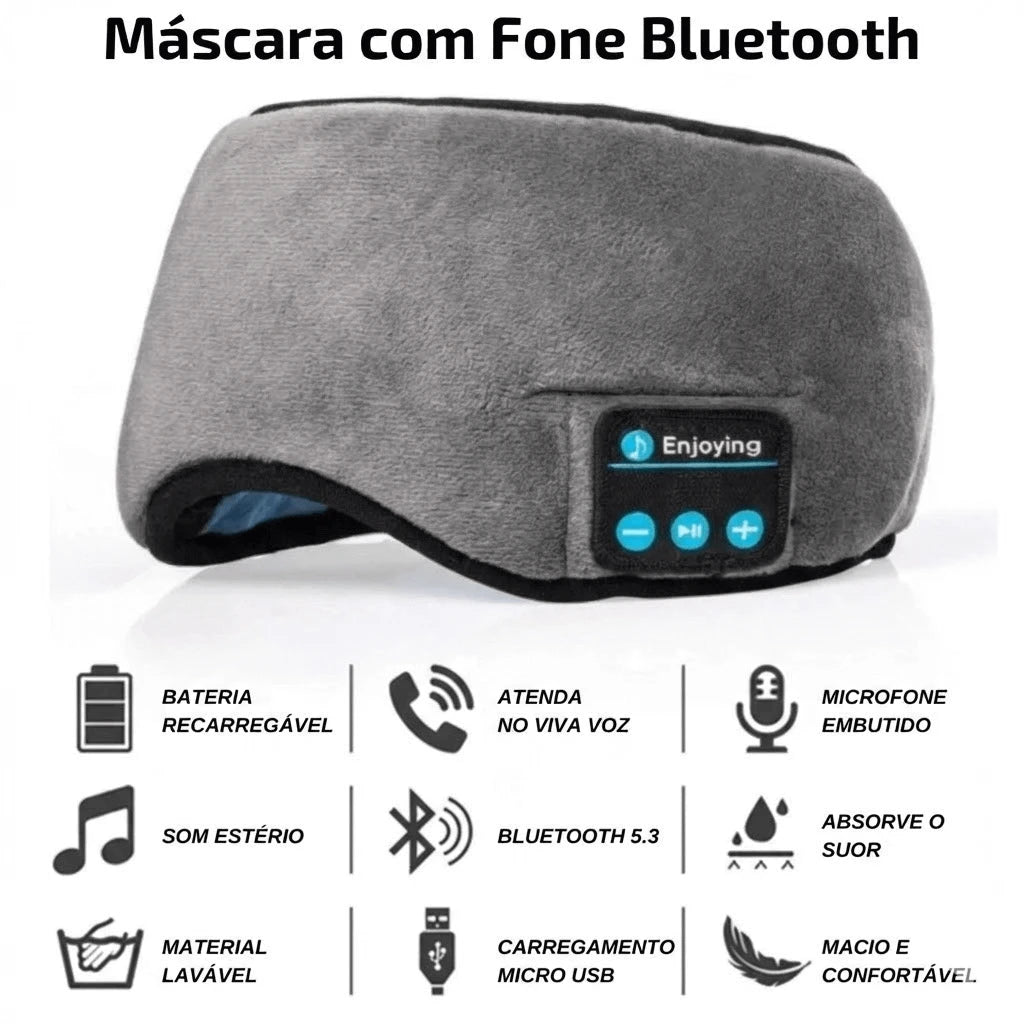Mascara para Dormir com Bluetooth Cinza