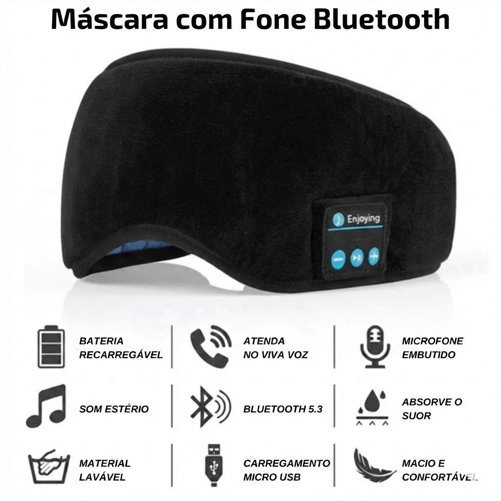 Mascara para Dormir com Bluetooth Preto